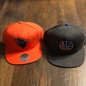 Mitchell & Ness lot of 2 Warriors SnapBack hats.